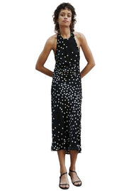 Silk Laundry Halter Dress Broken Dot Dress 