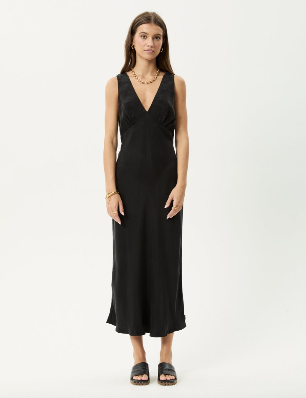 Silk Laundry V Neck Maxi Dress 