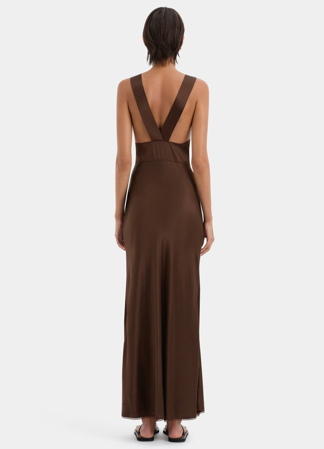 SIR Aries Cut Out Gown Chocolate Dress 