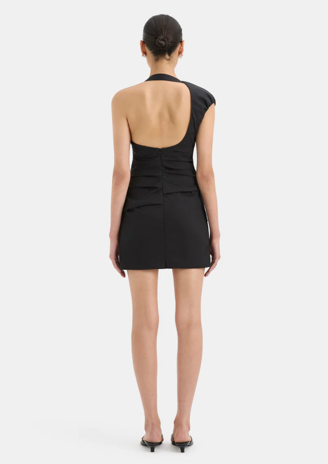 SIR Azul Gathered Mini Black Dress 