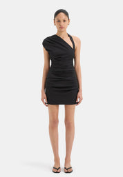 SIR Azul Gathered Mini Black Dress 