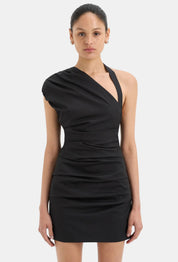 SIR Azul Gathered Mini Black Dress 