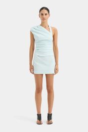 SIR Azul Gathered Mini Ice Blue Dress 
