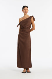 SIR Bettina Off Shoulder Dress Chocolate 