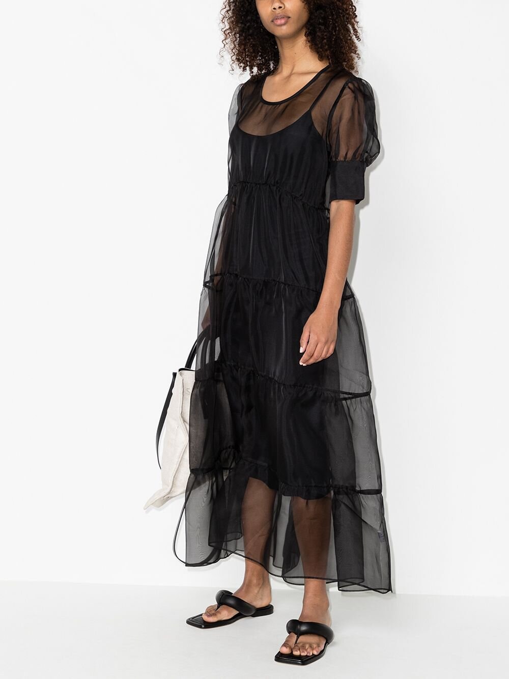 SIR Maelie Flared Sheer Dress 