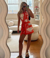 SIR Ramona Wrap Halter Mini Dress 