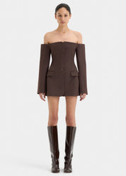 SIR Sandrine Tailored Mini Dress Chocolate Dress 