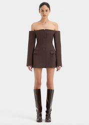 SIR Sandrine Tailored Mini Dress Chocolate Dress 