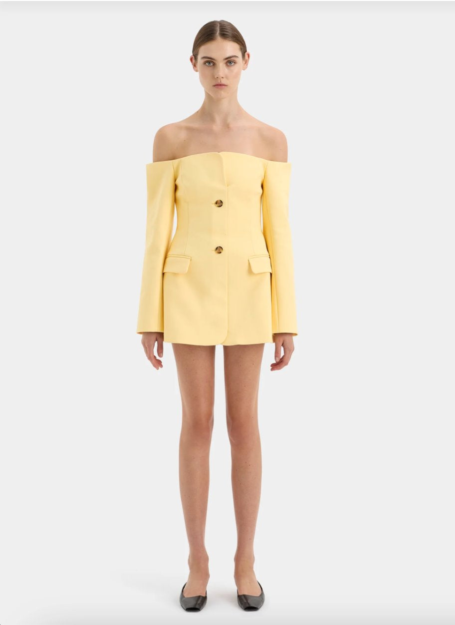 SIR Sandrine Tailored Mini Dress Limone Dress 