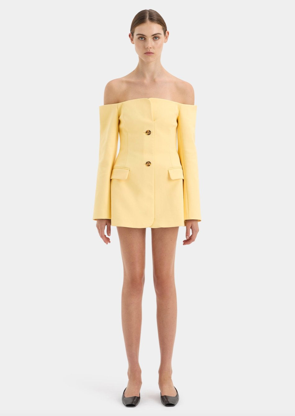 SIR Sandrine Tailored Mini Dress Limone Dress 