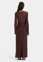 SIR Toni Long Sleeve Dress Chocolate Dot Dress 